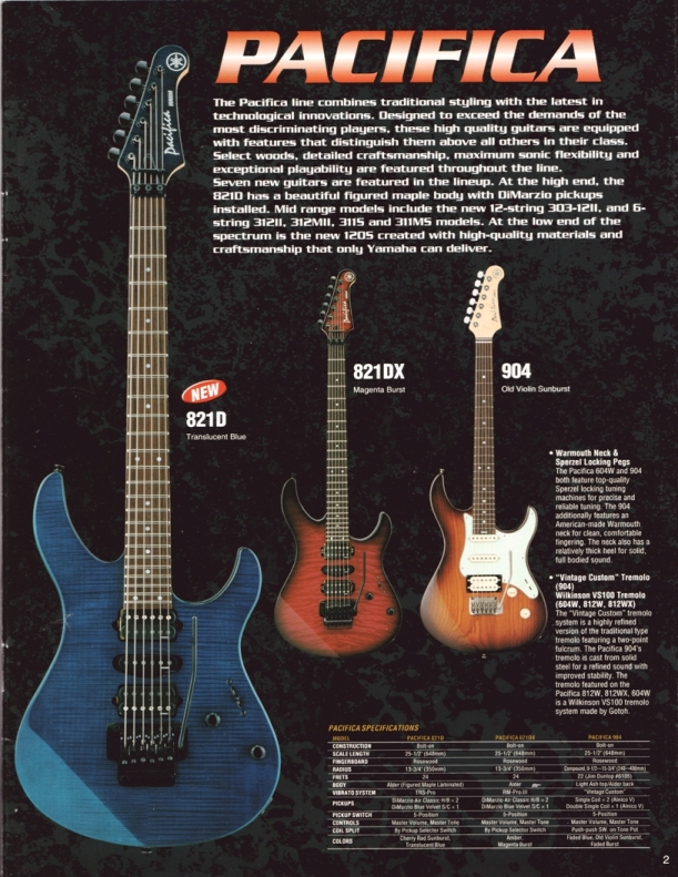 Yamaha Pacifica  range